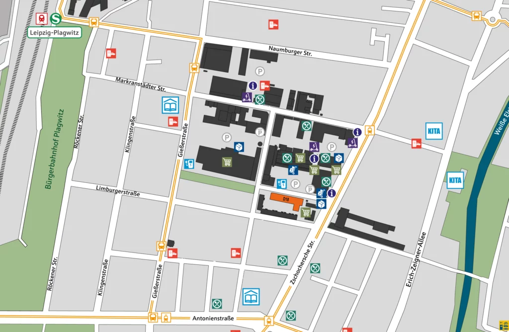 Lagekarte Plagwitzer Höfe D18